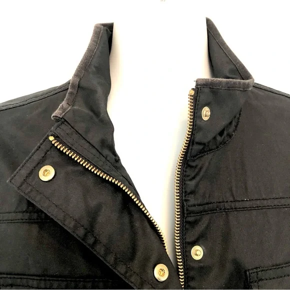 J CREW Black Cotton Relaxed Boyfriend Field Utility Jacket - Picture 3 of 11